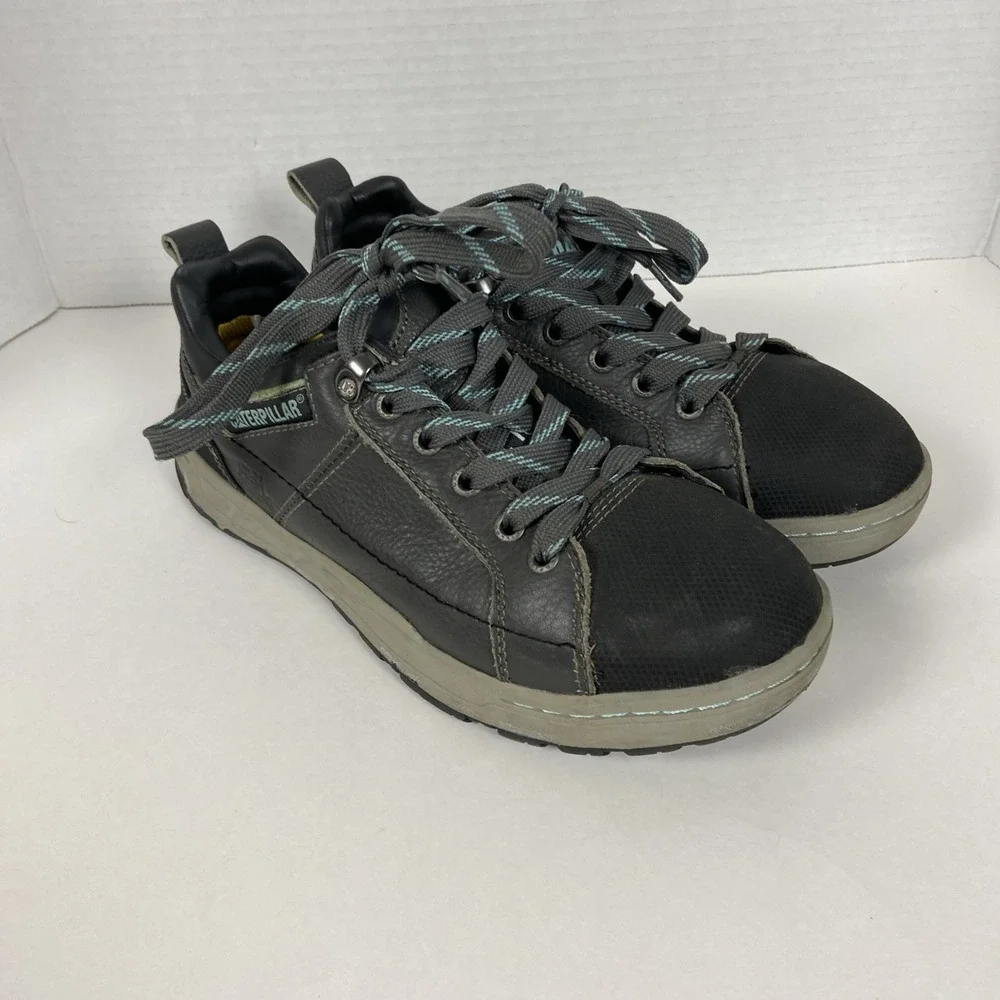 Caterpillar CAT Brode Steel Toe Work Shoe Womens 7 P90266 Gray Leather Durable